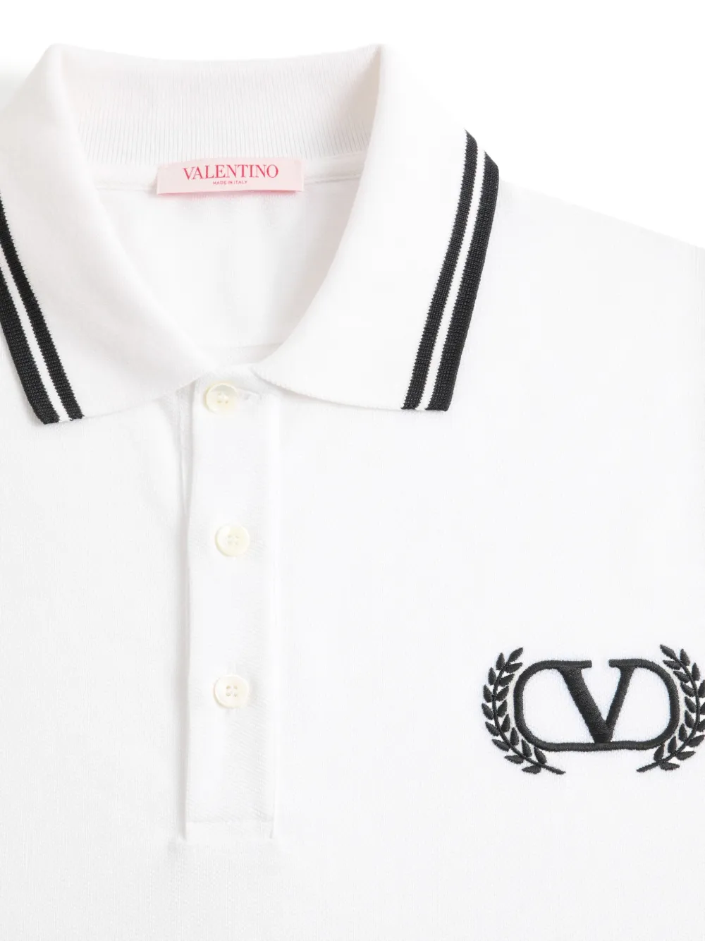 Valentino Garavani Katoenen-piqué poloshirt met Maison borduurwerk Wit