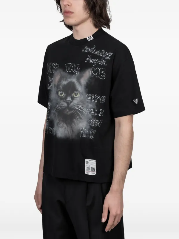 Maison MIHARA YASUHIRO / Tシャツ キャット 黒 Maison MIHARA YASUHIRO cat-print T-shirt | Black | FARFETCH IL