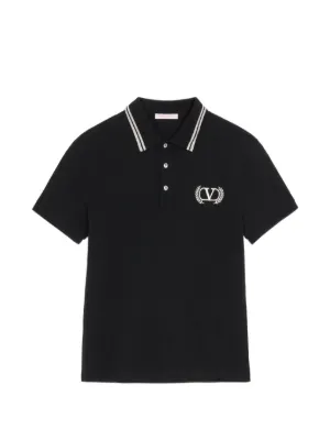 Valentino Garavani Vロゴ シグネチャー ポロシャツ | ブラック