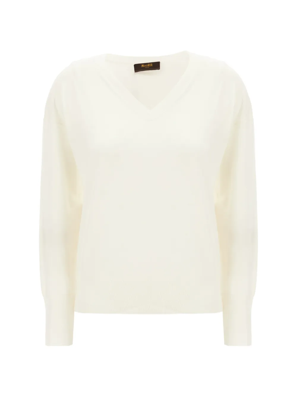 Moorer V-neck long-sleeve sweater - Bianco