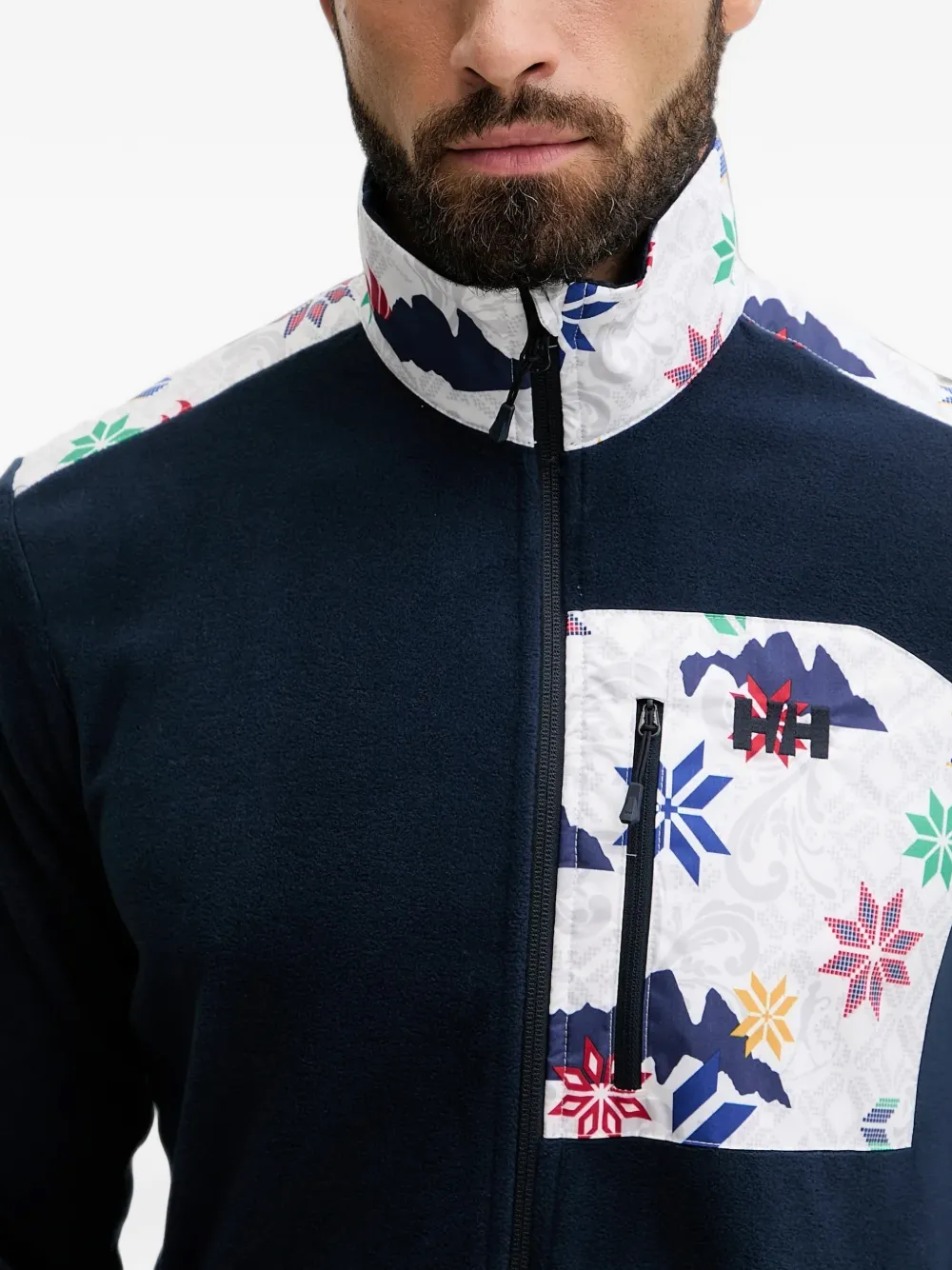 Helly Hansen floral-print zip-up sweatshirt Blauw