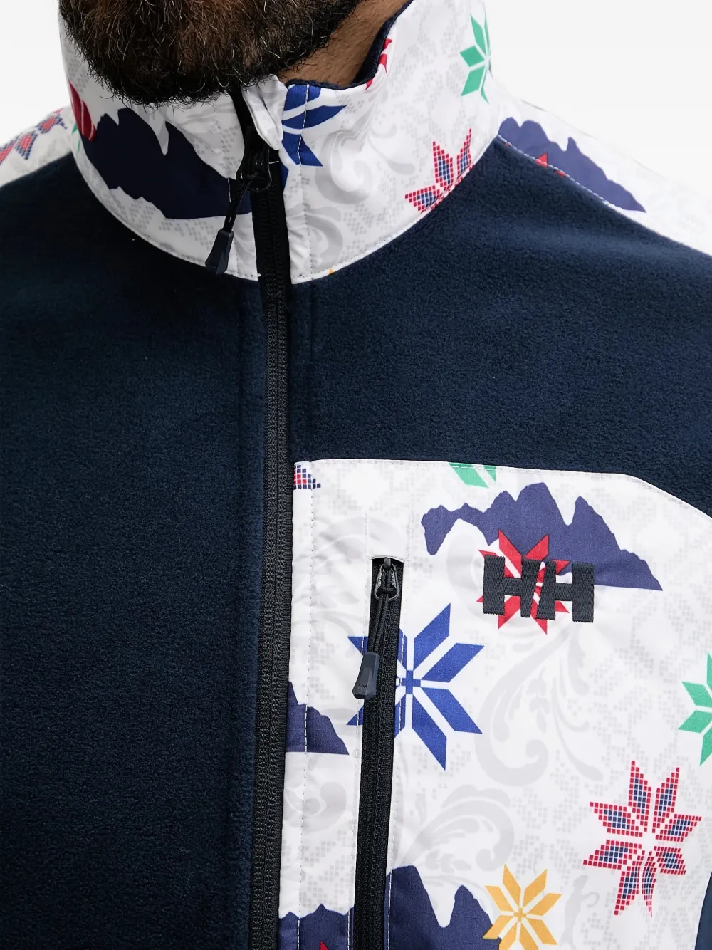 Helly Hansen floral-print zip-up sweatshirt Blauw