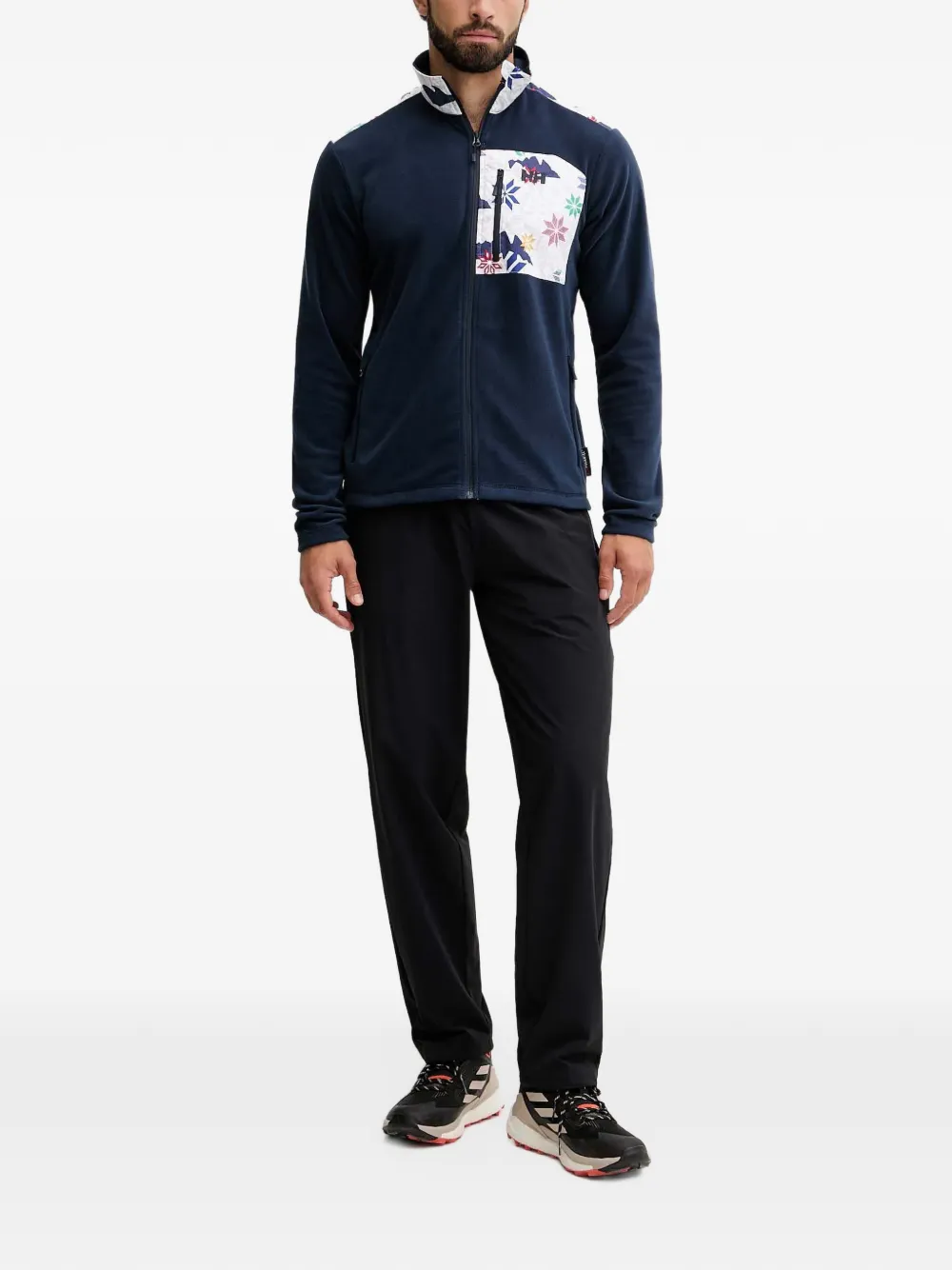 Helly Hansen floral-print zip-up sweatshirt Blauw