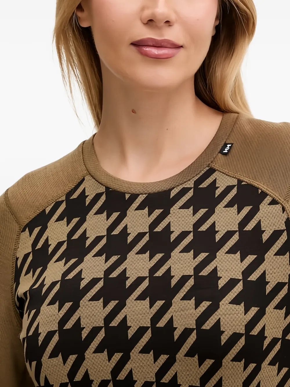 Helly Hansen Lifa basislaag met pied-de-poule print Bruin