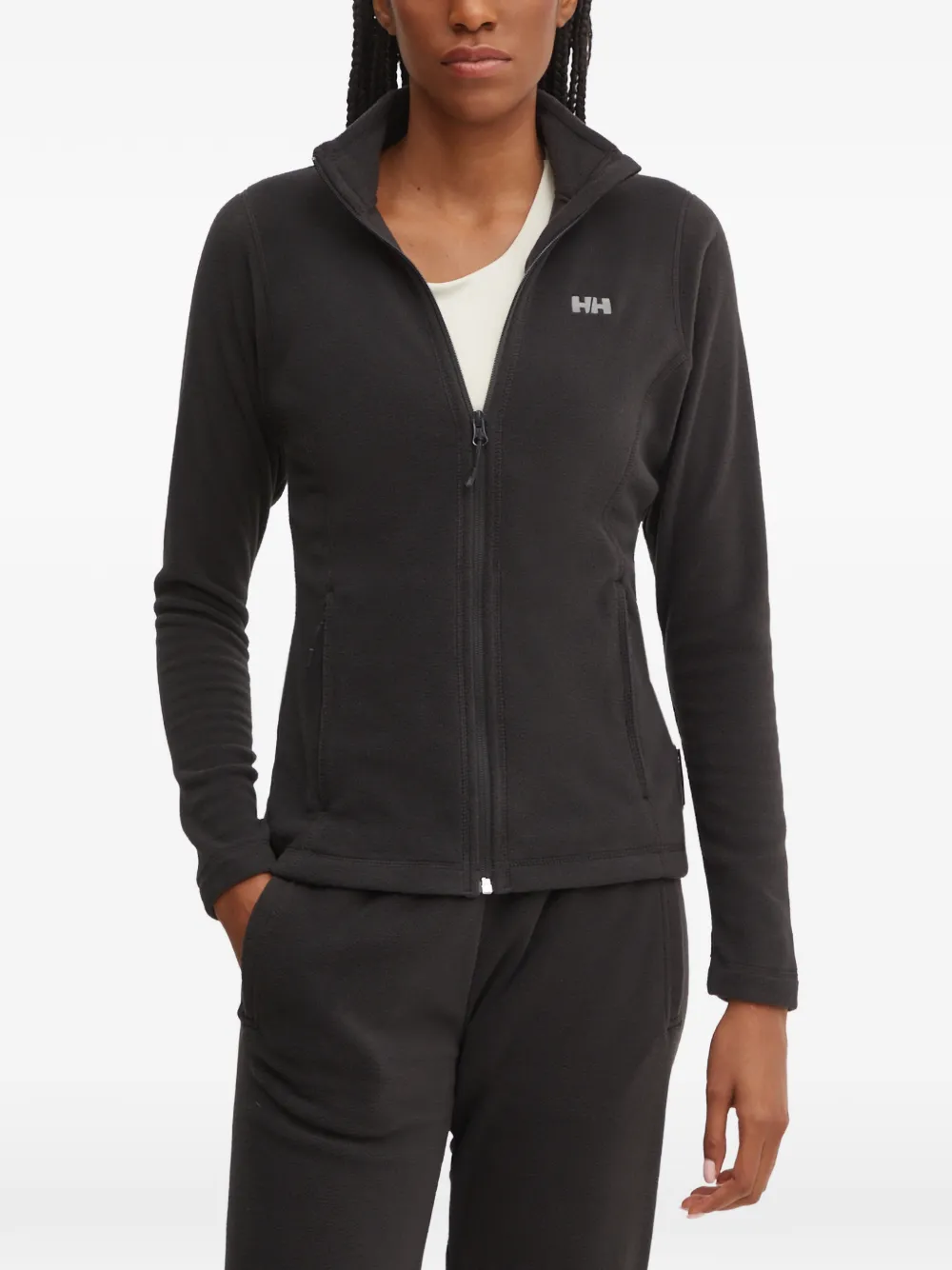Helly Hansen Daybreaker. Logo-embroidered Zip-up Fleece In Black
