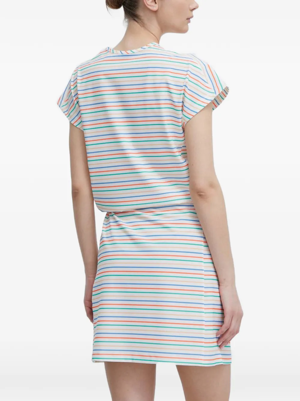 Helly Hansen Gestreepte mini-jurk met trekkoordtaille Wit