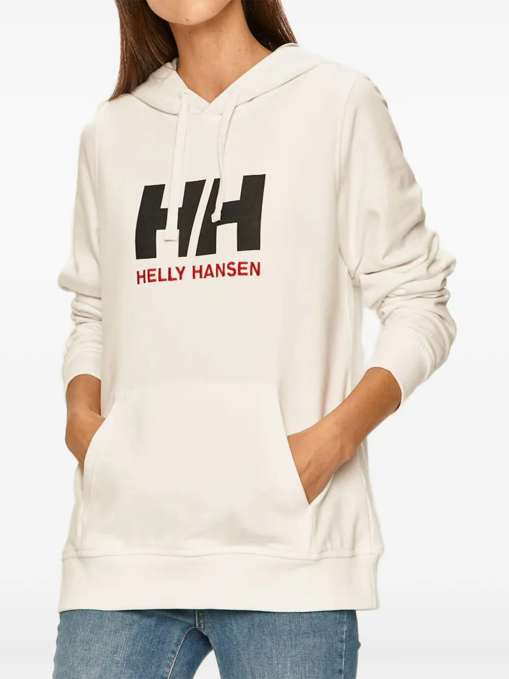 Helly Hansen HH-logo long-sleeve hoodie Beige