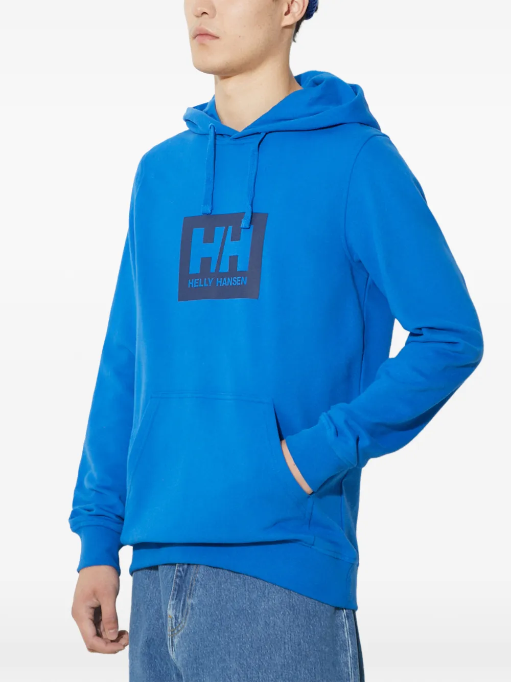 Helly Hansen logo-print hoodie Blauw