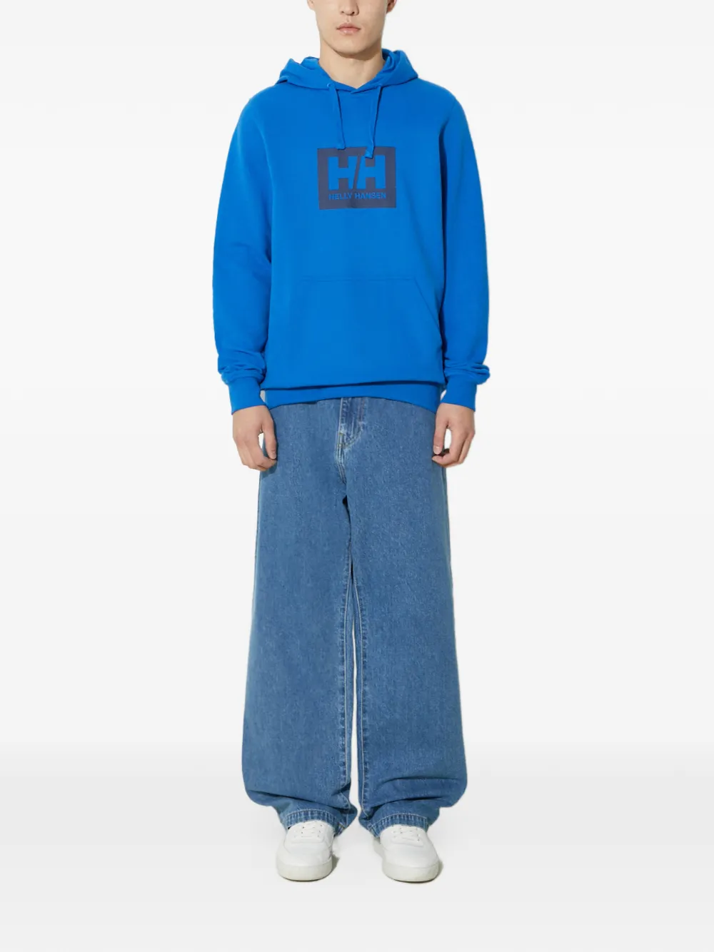 Helly Hansen logo-print hoodie Blauw