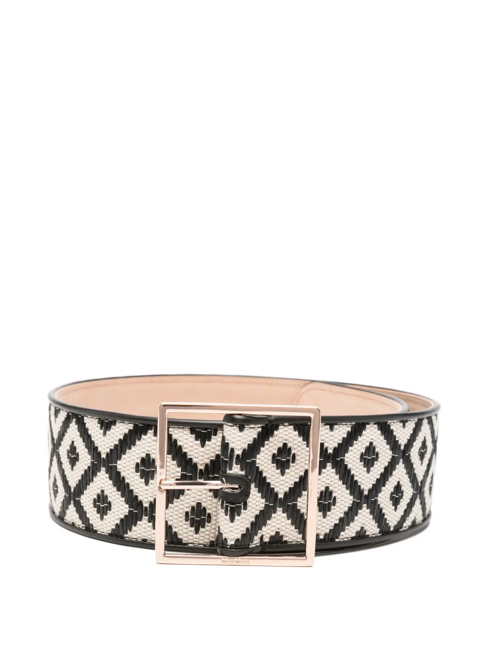 Max Mara geometric-buckle belt - Nero