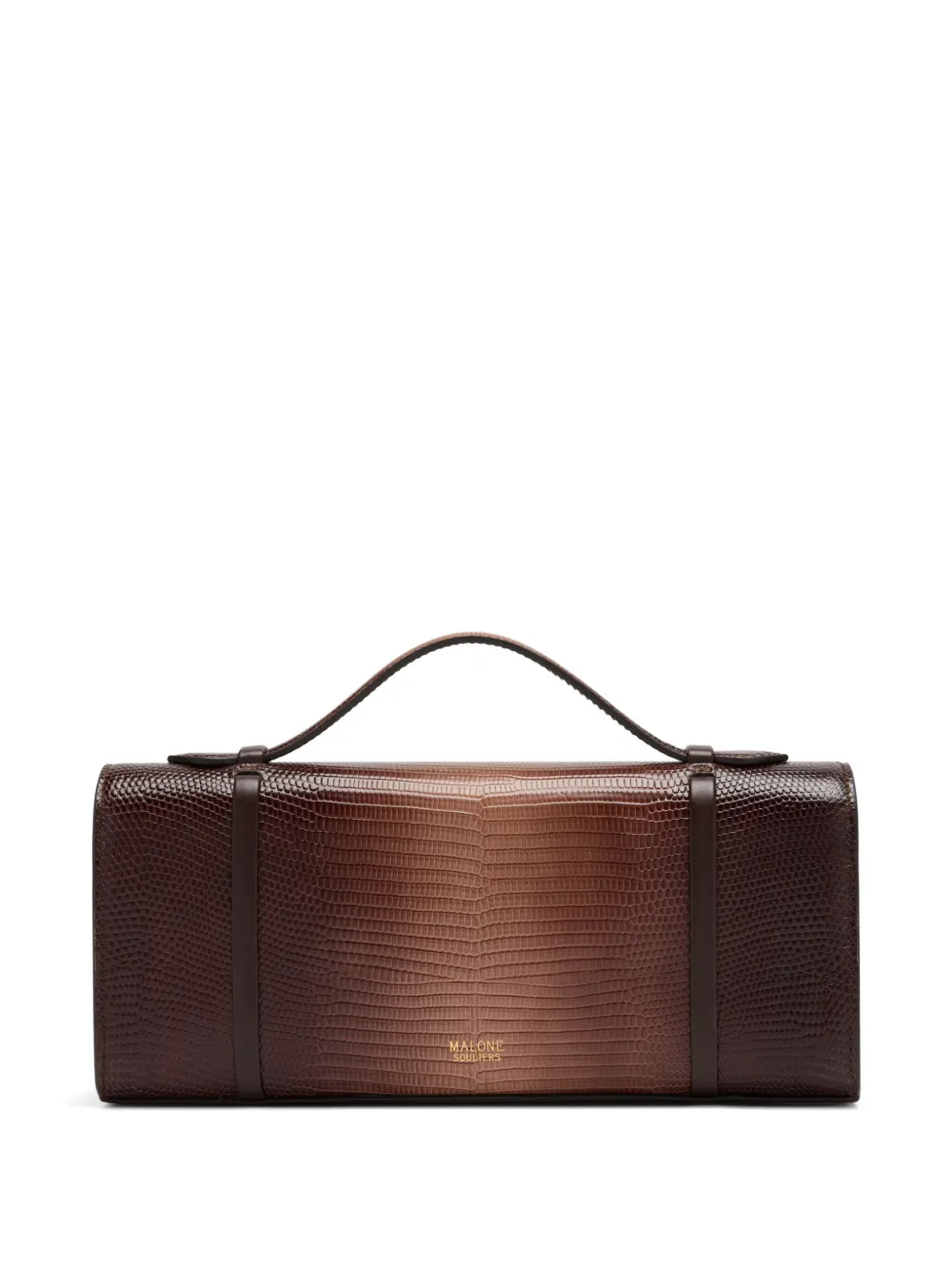  Malone Souliers Gradient-effect Embossed Leather Clutch Bag - Brown 