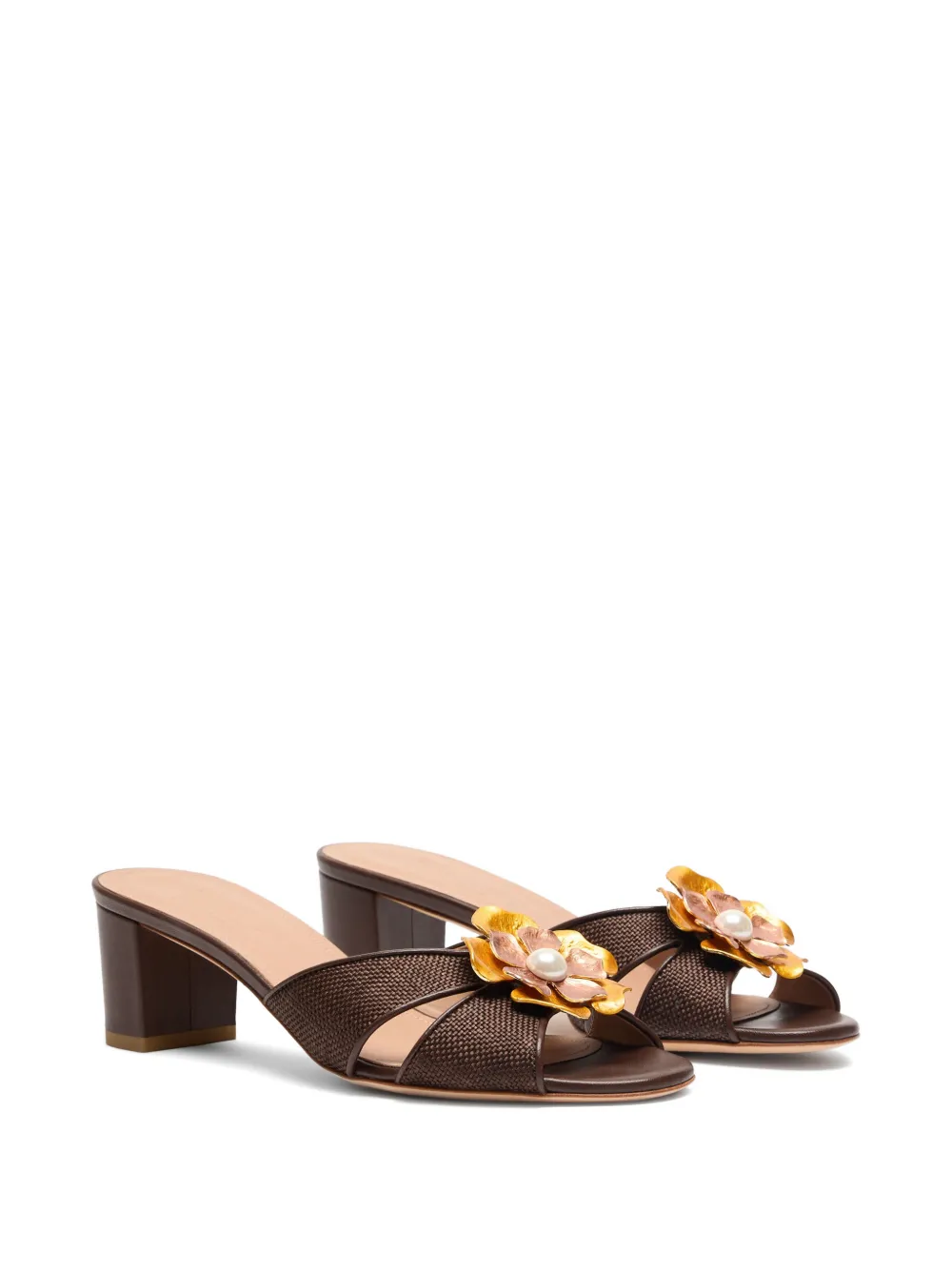 Malone Souliers Suri sandalen met bloemdetail Bruin