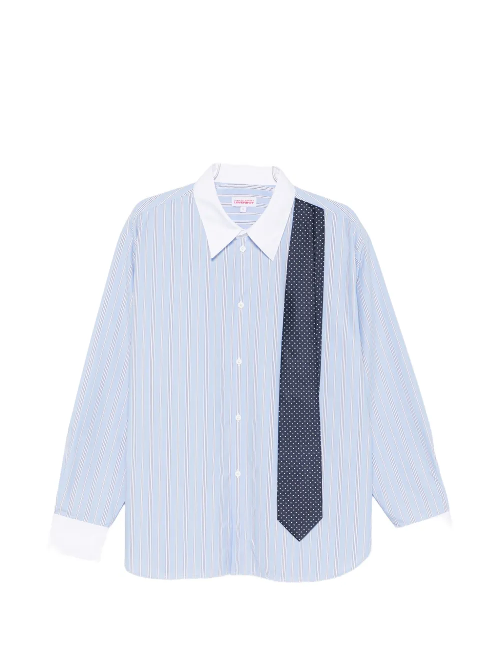 Charles Jeffrey Loverboy striped tie shirt - Blu