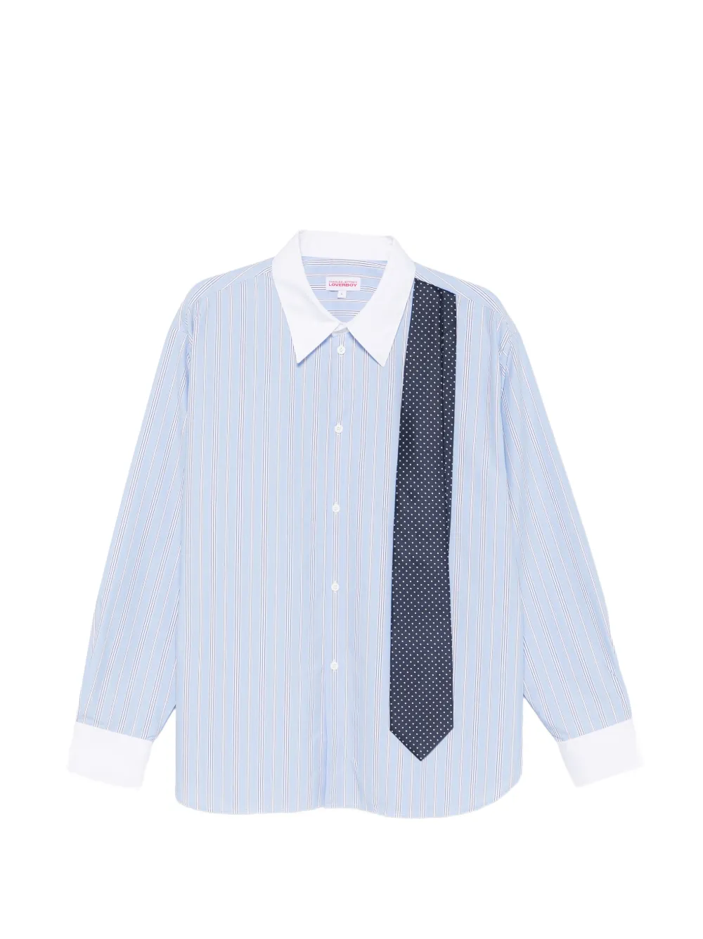 Charles Jeffrey Loverboy striped tie shirt - Blu