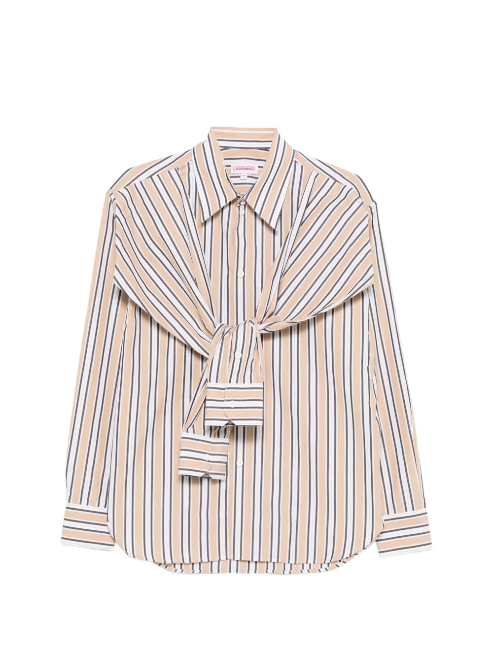 Charles Jeffrey Loverboy Hold Me striped tie-detail shirt - Toni neutri