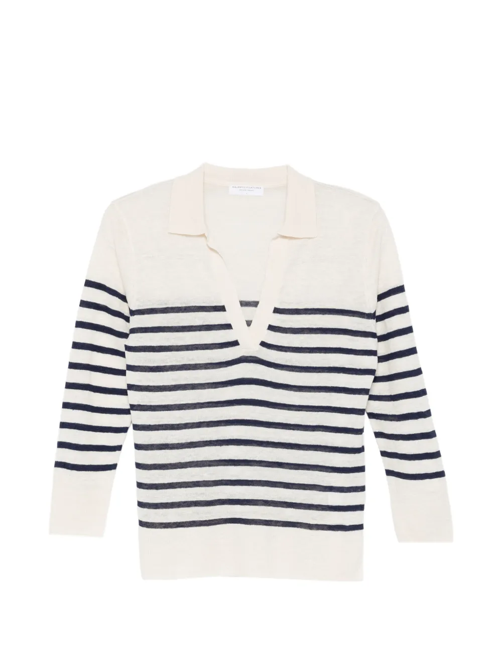 Majestic Filatures striped polo knitwear - Toni neutri