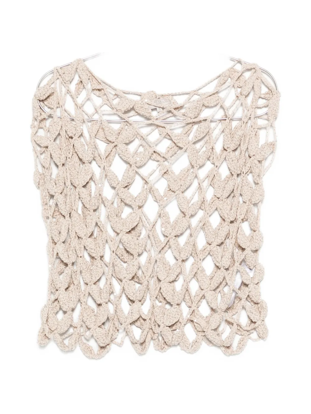 Antonelli crochet knit top - Toni neutri