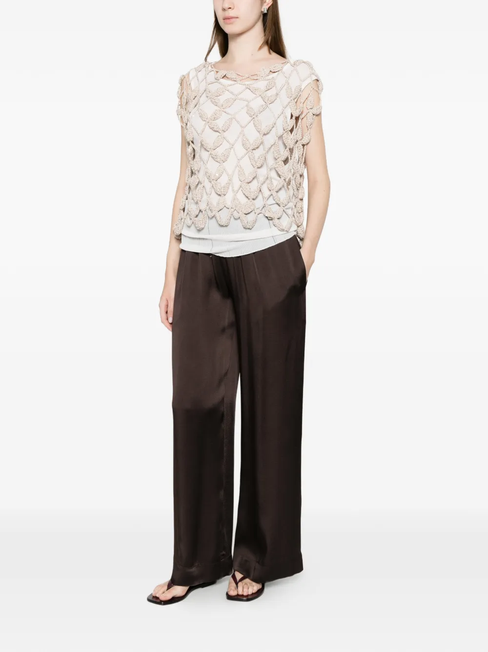  Antonelli Crochet Knit Top - Neutrals 