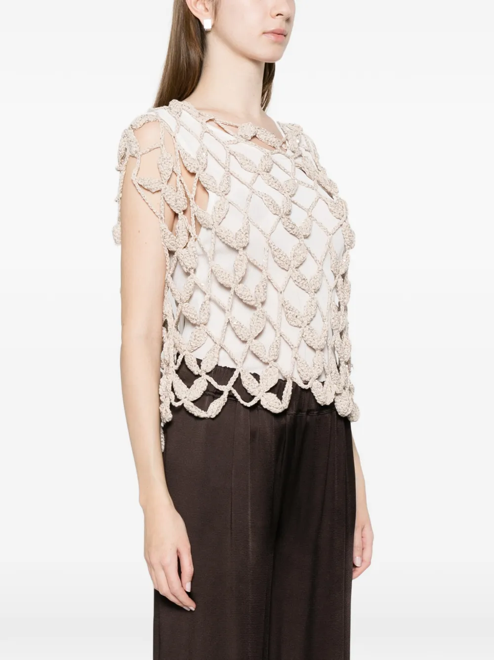  Antonelli Crochet Knit Top - Neutrals 