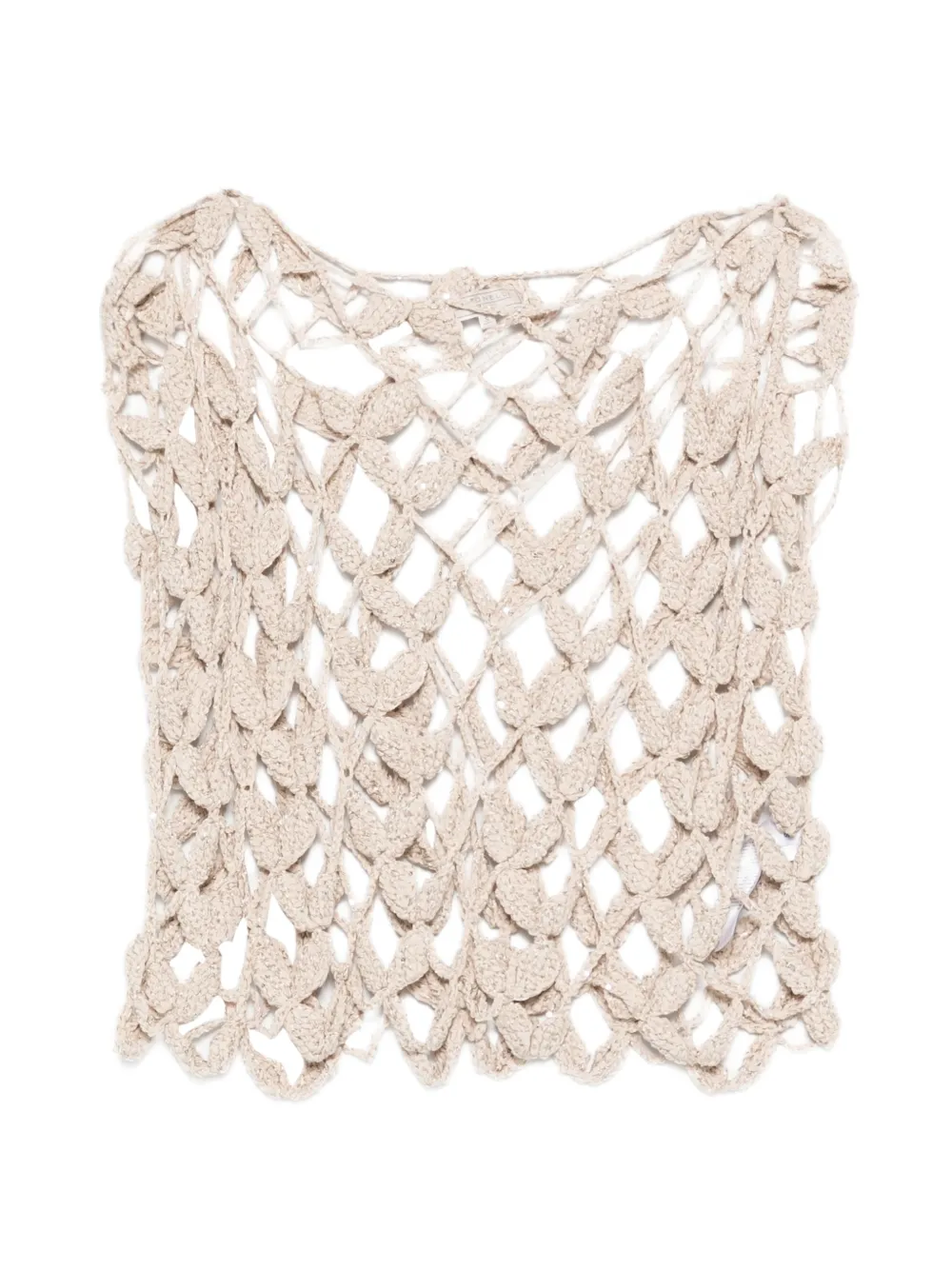 Antonelli crochet knit top - Toni neutri