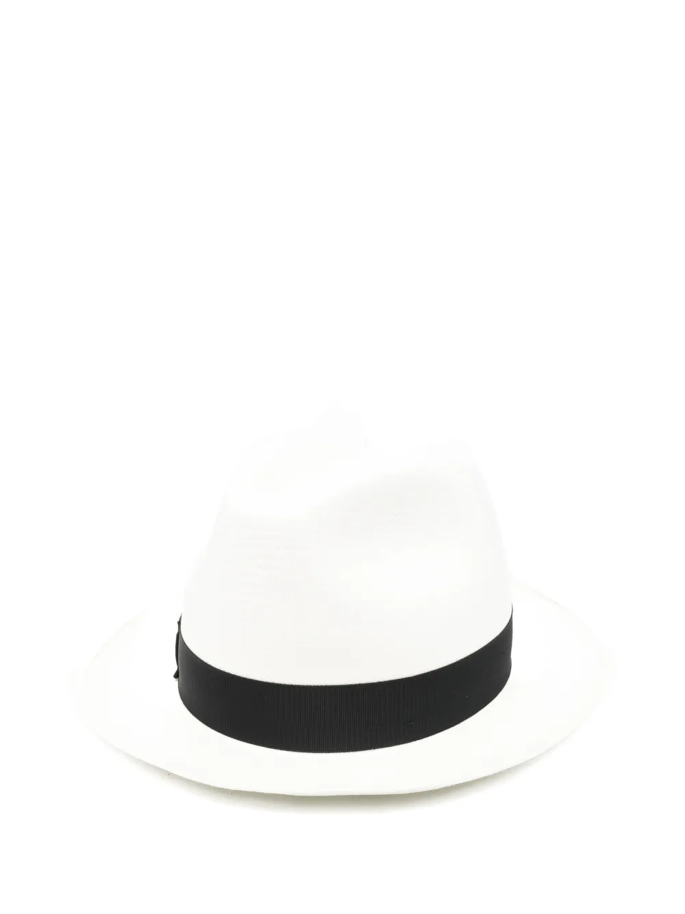 Borsalino Monica ribbon-detail straw hat - Bianco