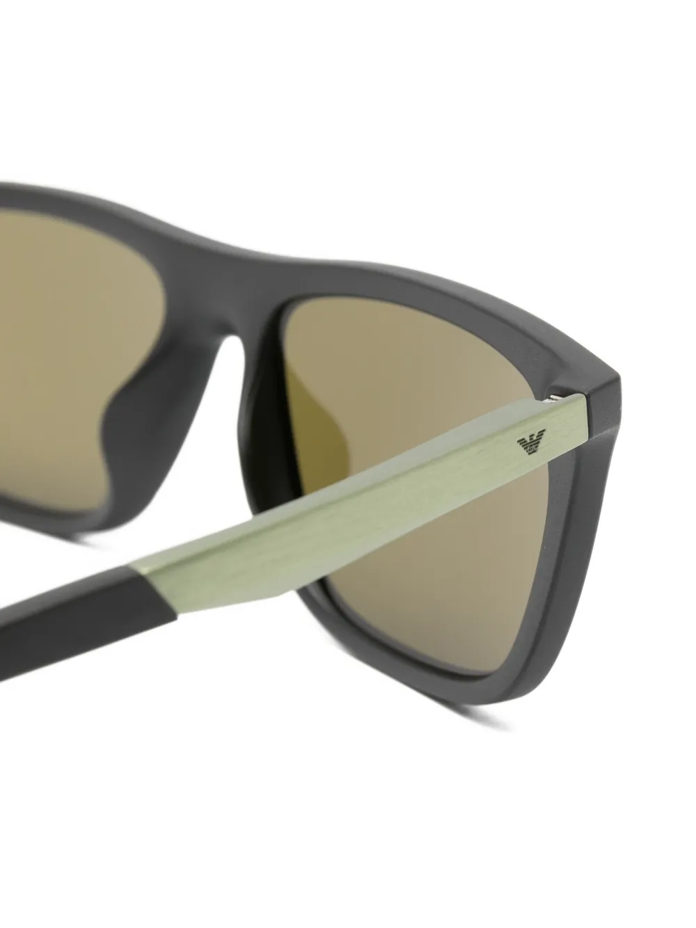 Emporio Armani Zonnebril met rechthoekig montuur Zwart