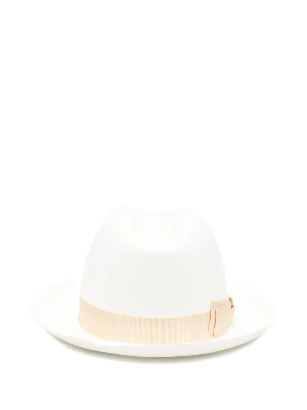 Borsalino Monica strohoed met lintdetail Wit