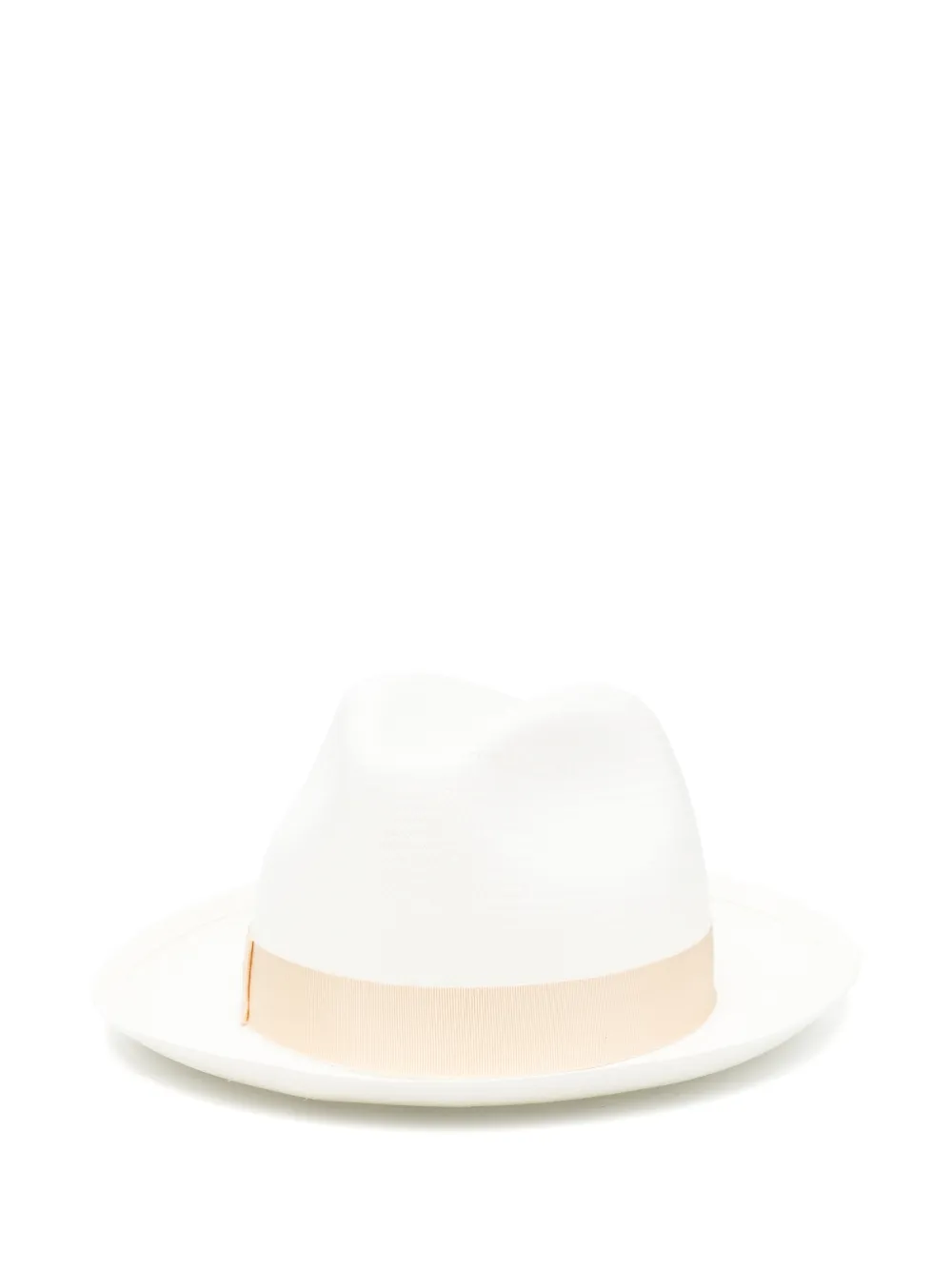 Borsalino Monica ribbon-detail straw hat - Bianco