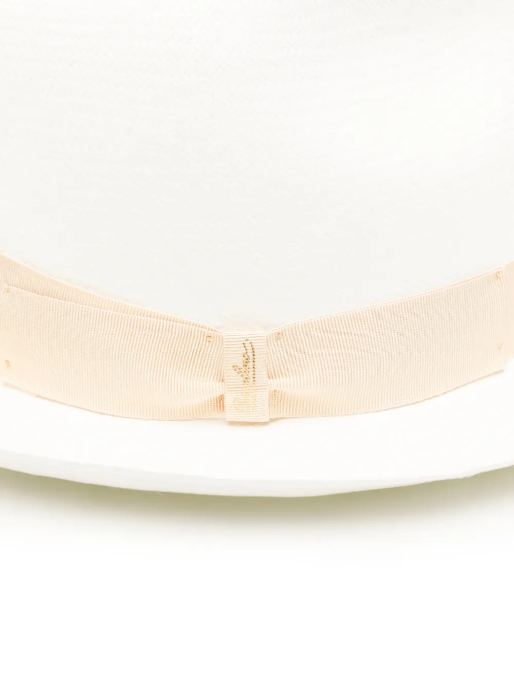 Borsalino Monica strohoed met lintdetail Wit