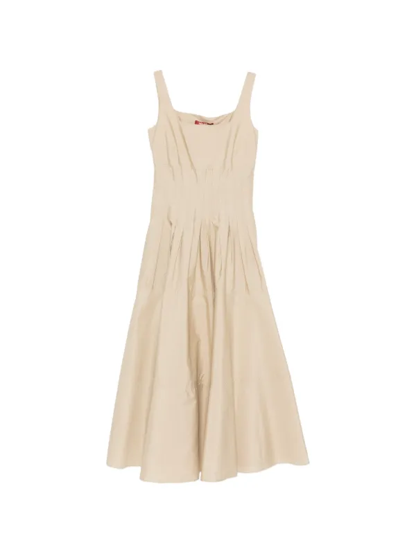 max mara midi dresses Max Mara | Woman - Linen canvas midi dress - Cherry