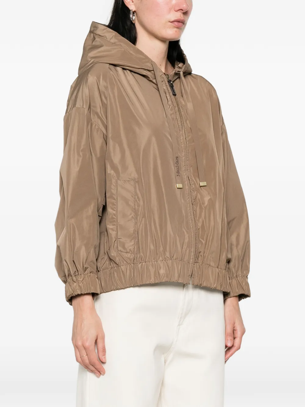  's Max Mara Hooded Zip Jacket - Neutrals 