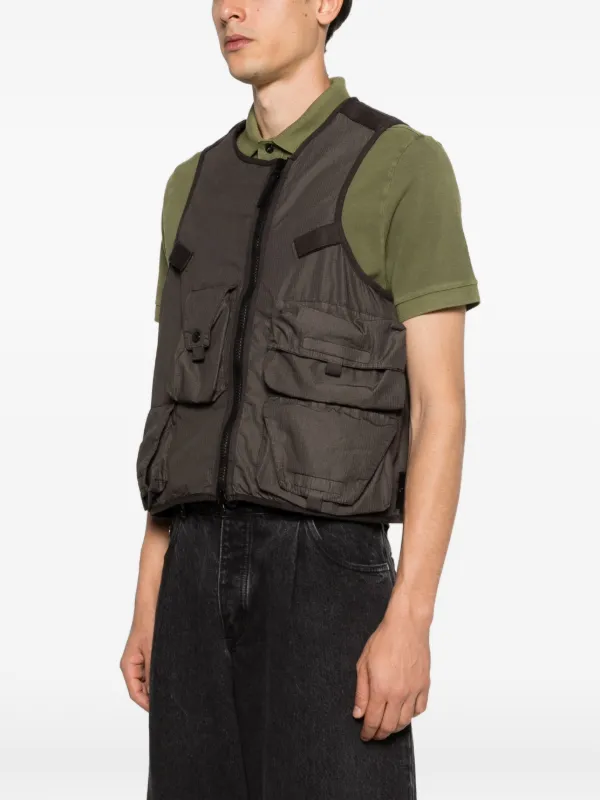 Stone Island ポケット ジップベスト | グレー | FARFETCH JP