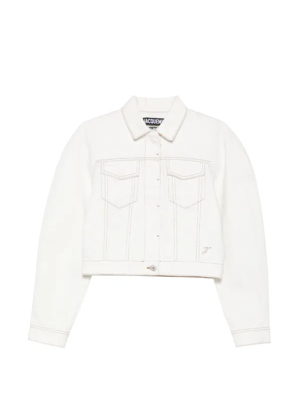 Jacquemus The Ovalo De-nîmes Denim Jacket in Neutrals