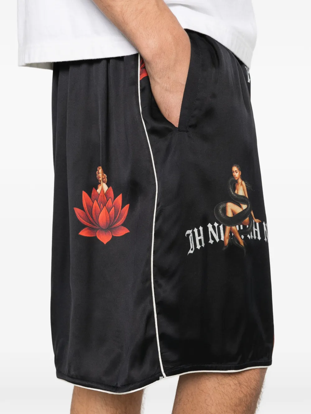 Ih Nom Uh Nit Shorts met grafische print Zwart