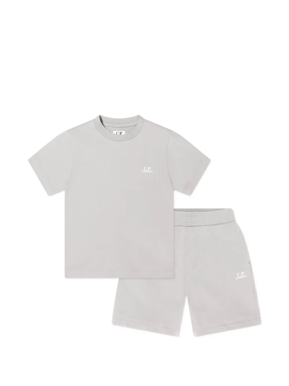 C.P. Company Kids logo-print shorts set - Grigio