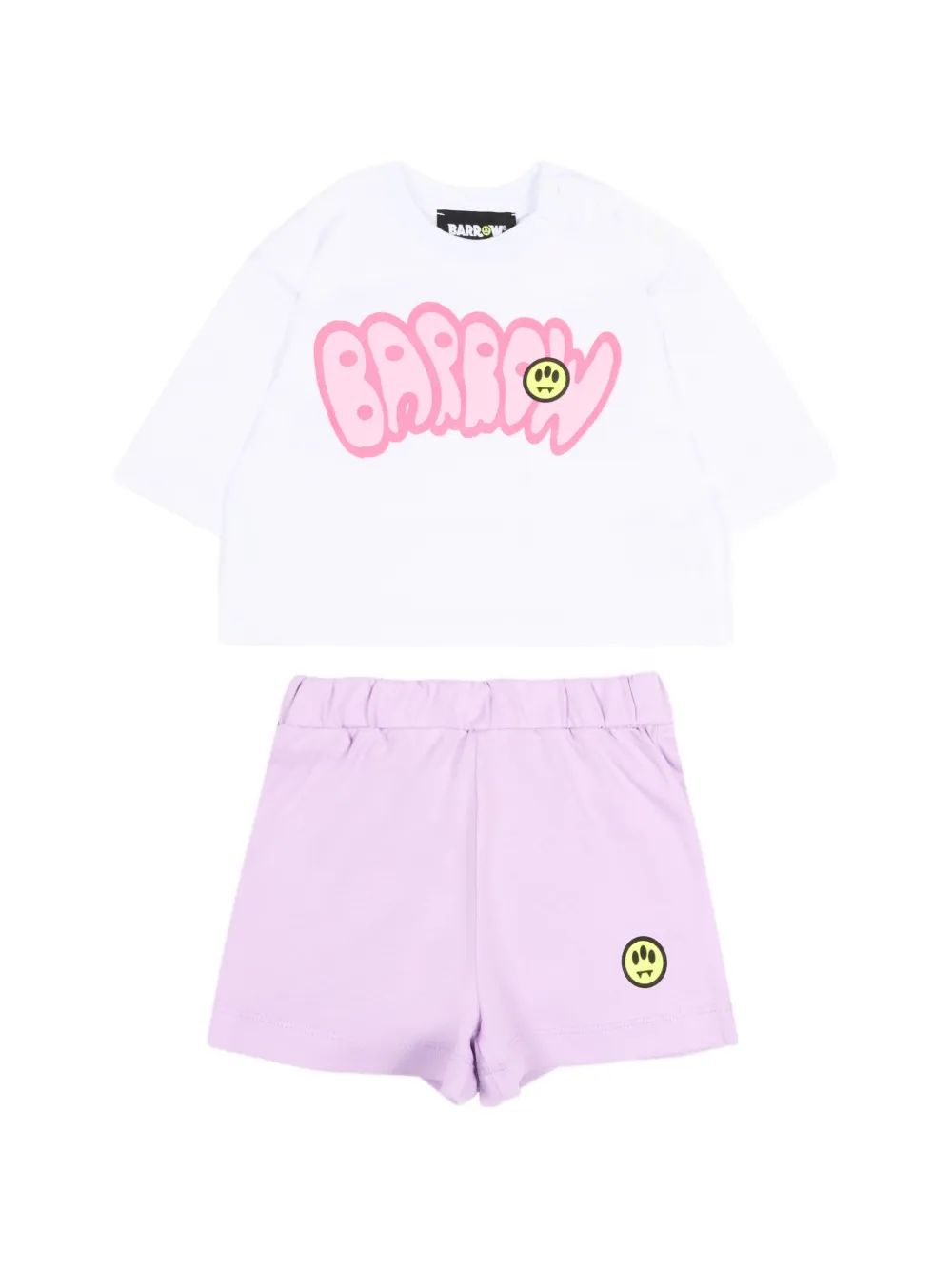 Barrow kids graphic-print shorts set - Bianco