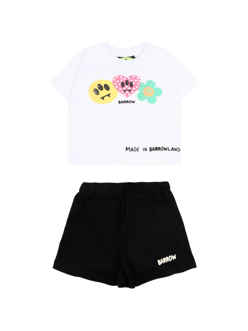 Barrow kids graphic-print shorts set - Bianco