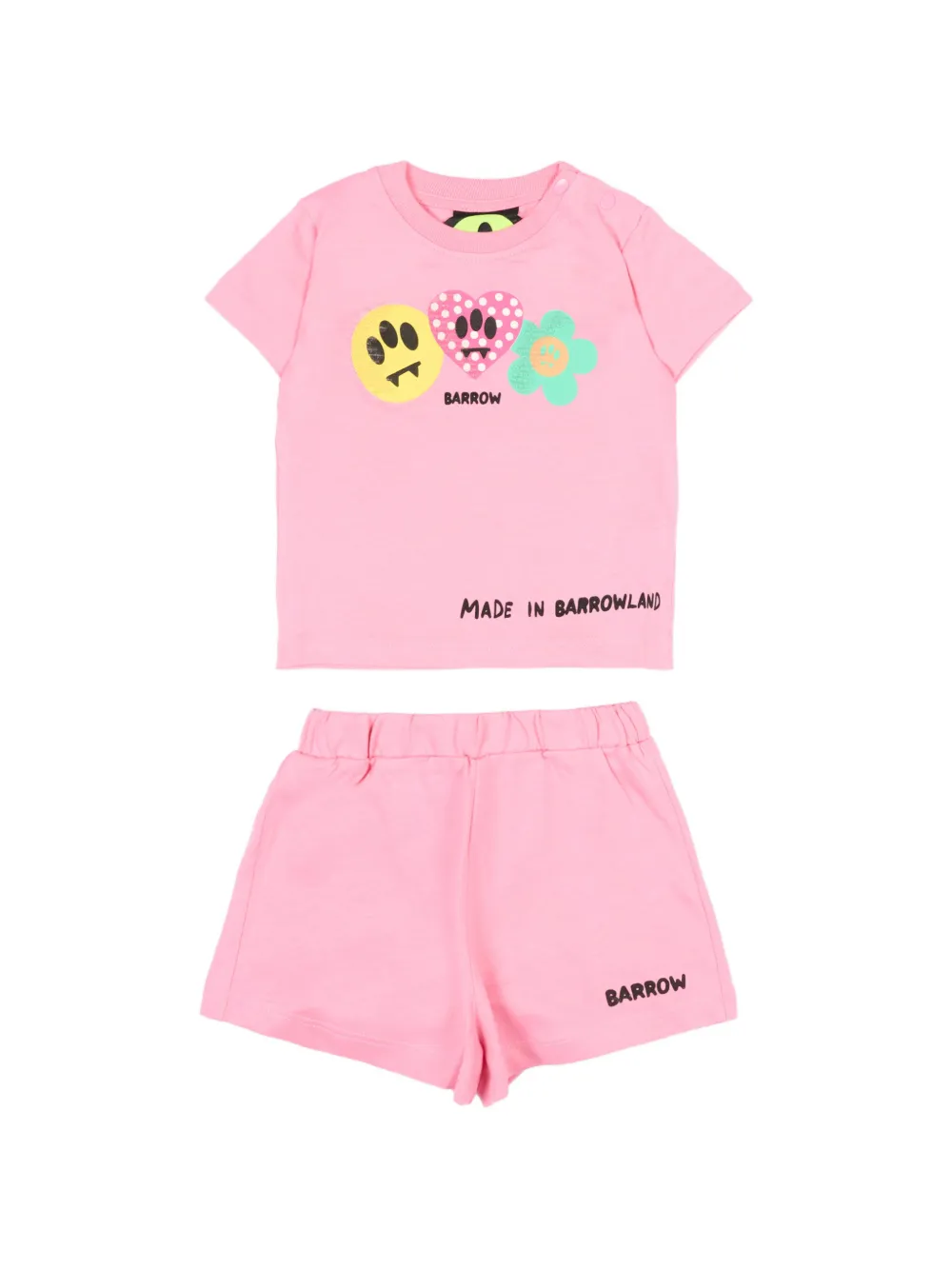 Barrow kids logo-print shorts set - Rosa