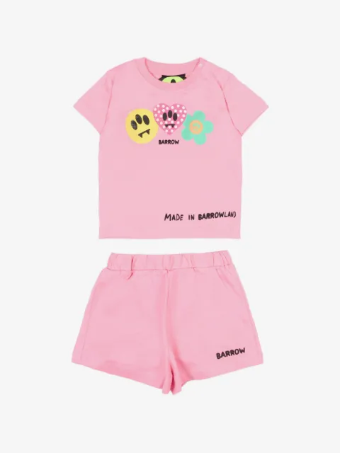 Barrow kids logo-print shorts set