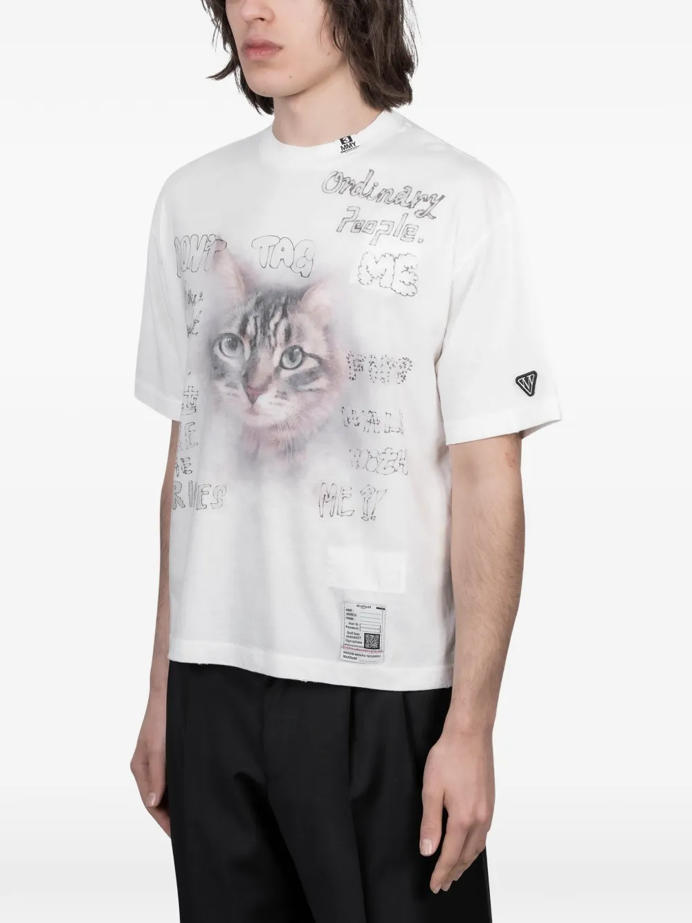 Maison MIHARA YASUHIRO T-shirt met kattenprint Wit