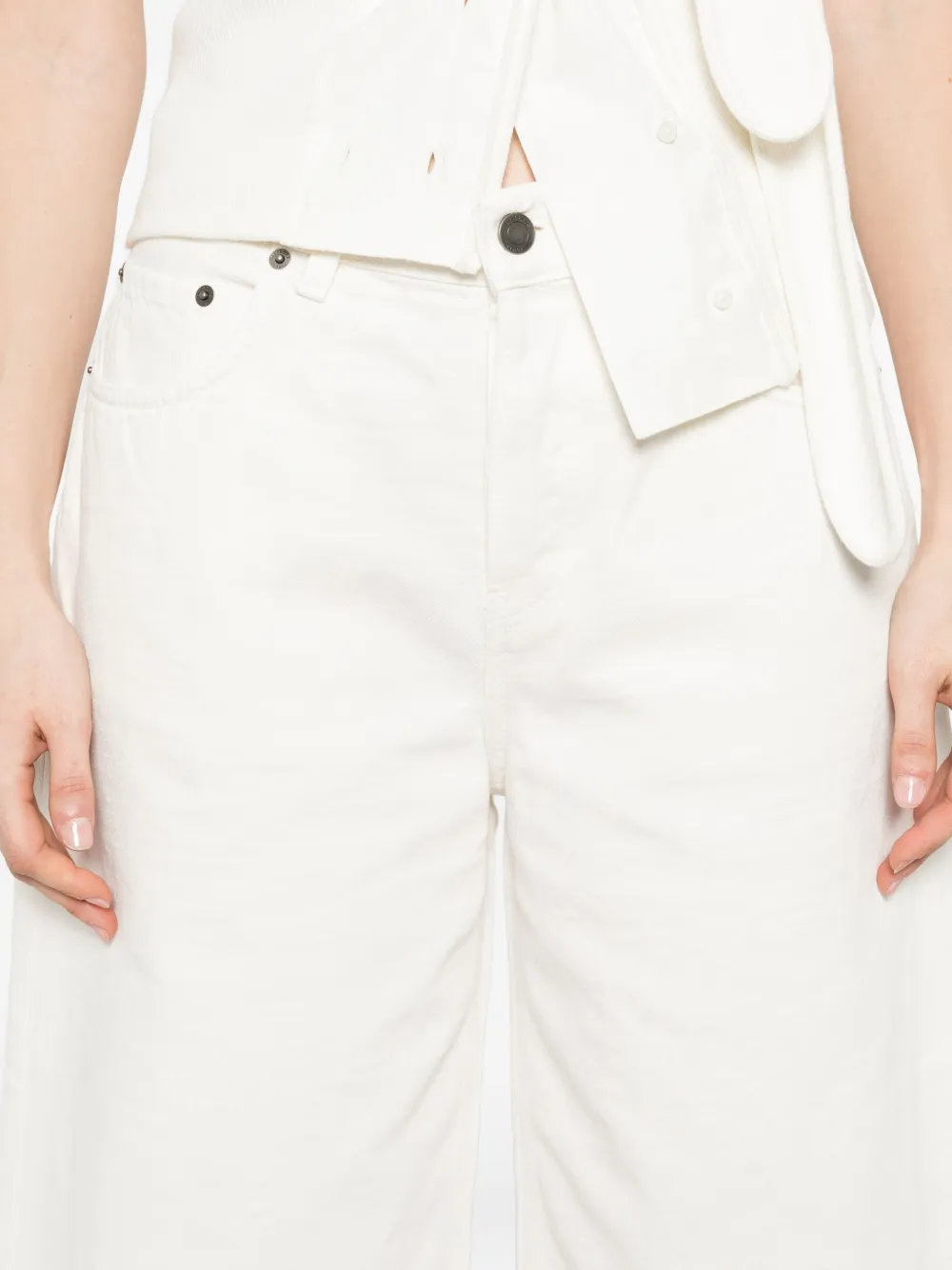 Haikure New Becky Full 44 denim shorts met vijf zakken Wit