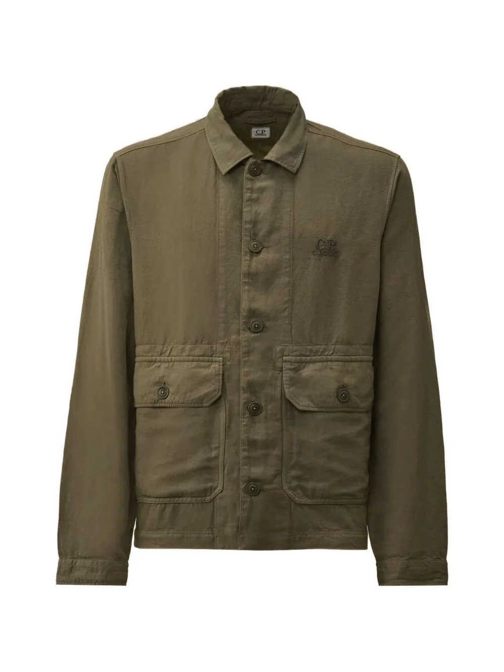 C.P. Company Twill shirtjack met knopen Grijs