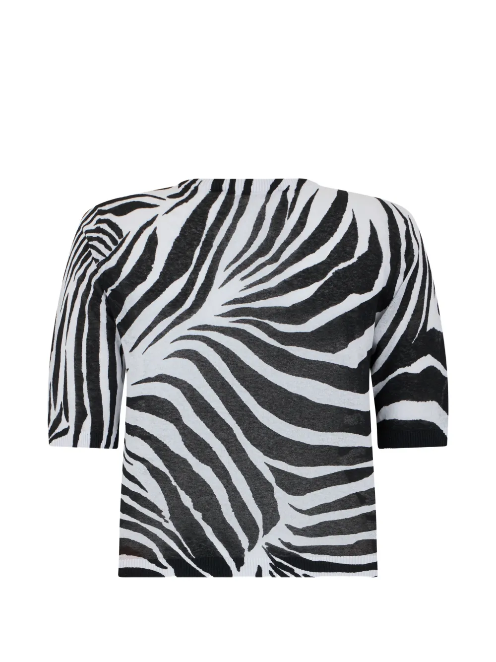  Max Mara Top Con Estampado De Cebra - Blanco 