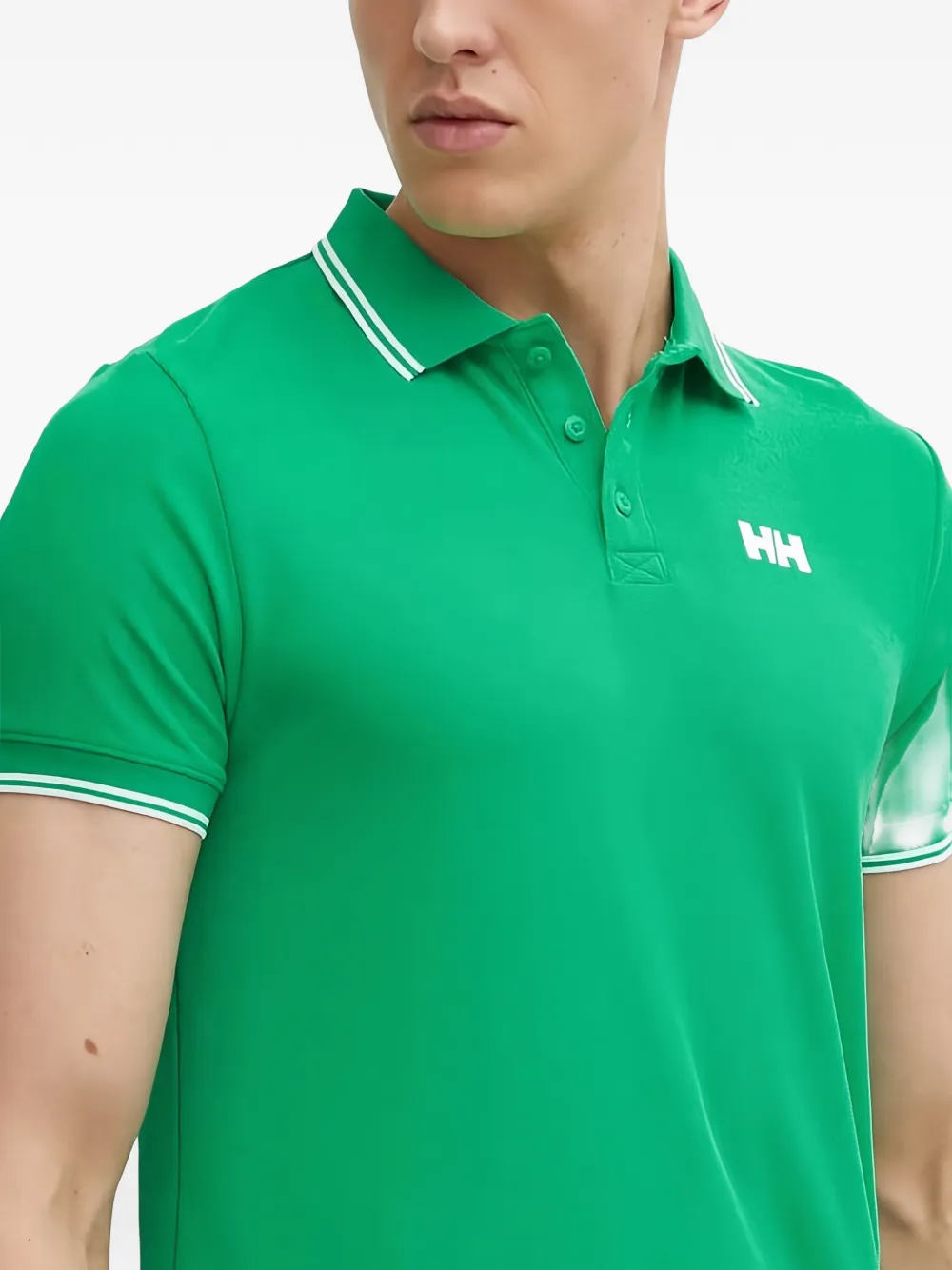 Helly Hansen Poloshirt met gestreepte afwerking Groen