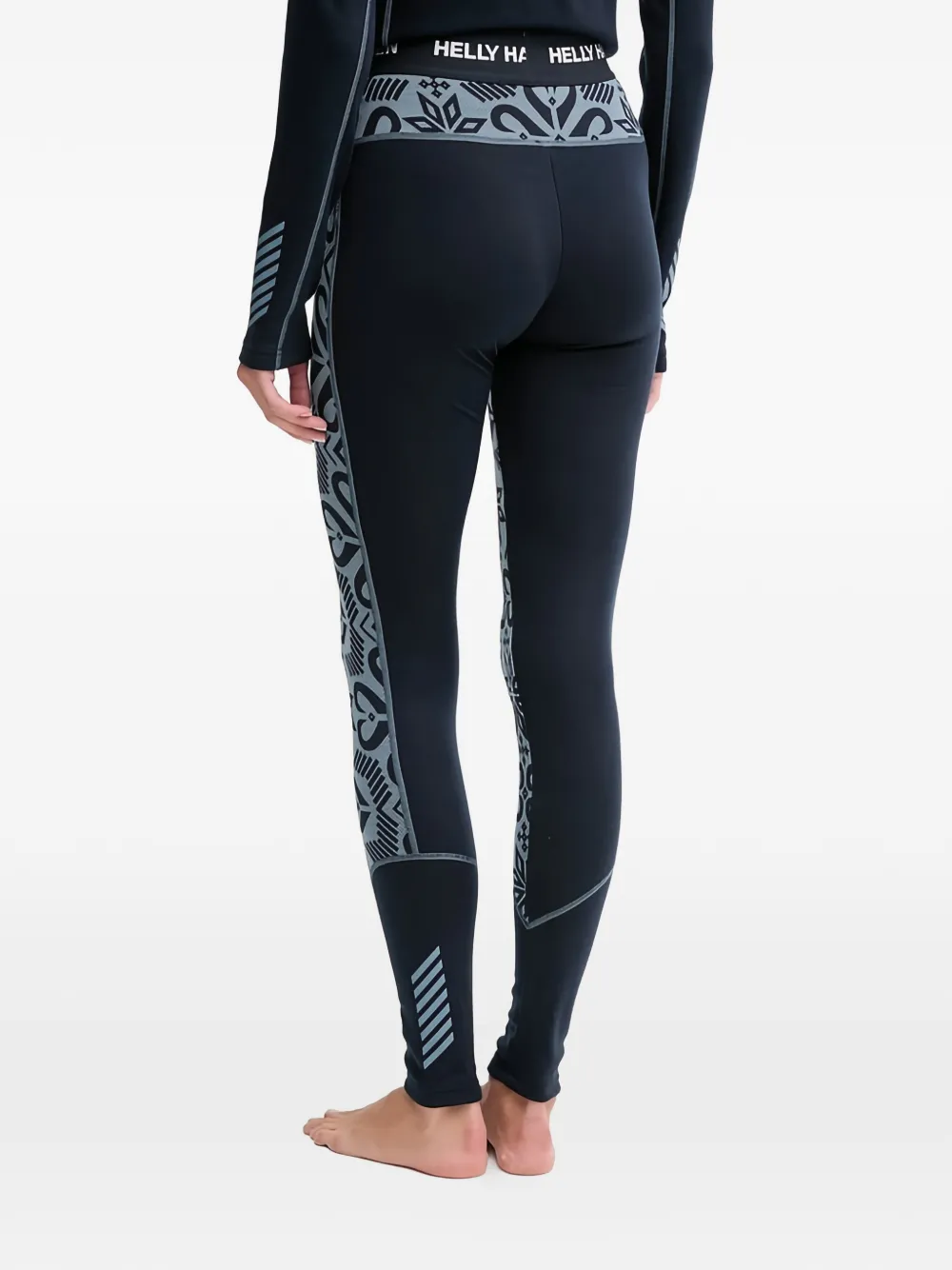 Helly Hansen Lifa legging met logoband en patroon Blauw