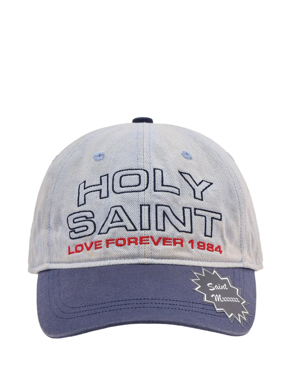 SAINT MXXXXXX lettering-embroidery baseball cap - Blu
