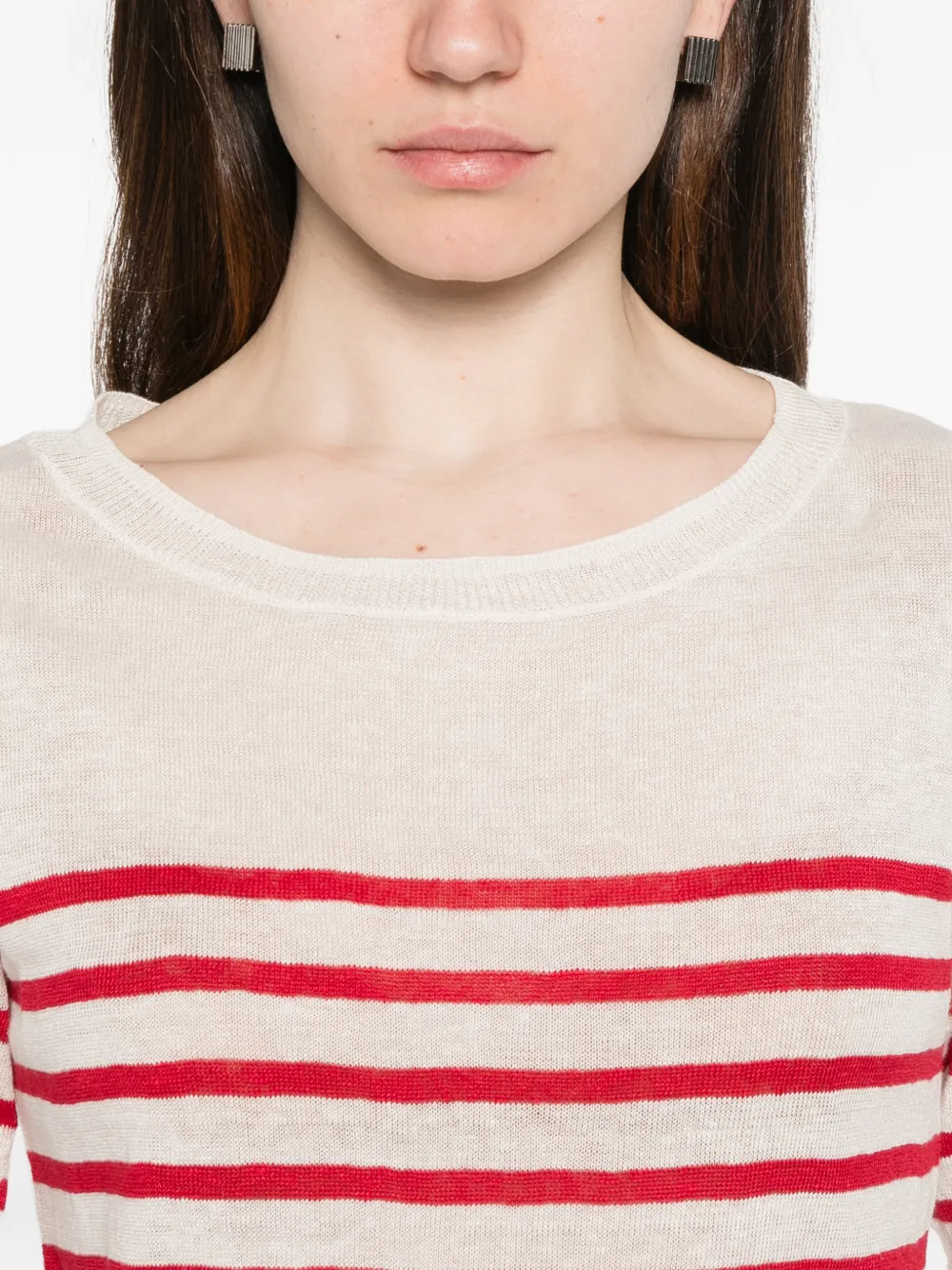 Majestic Filatures T-shirt met ronde hals Beige