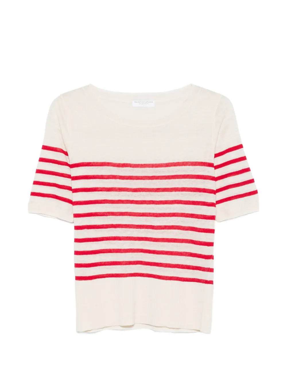 Majestic Filatures striped round-neck T-shirt - Nude