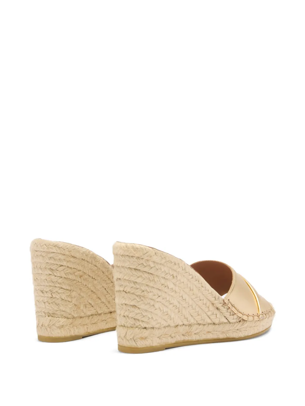 Malone Souliers Soleil leren espadrilles met sleehak Goud