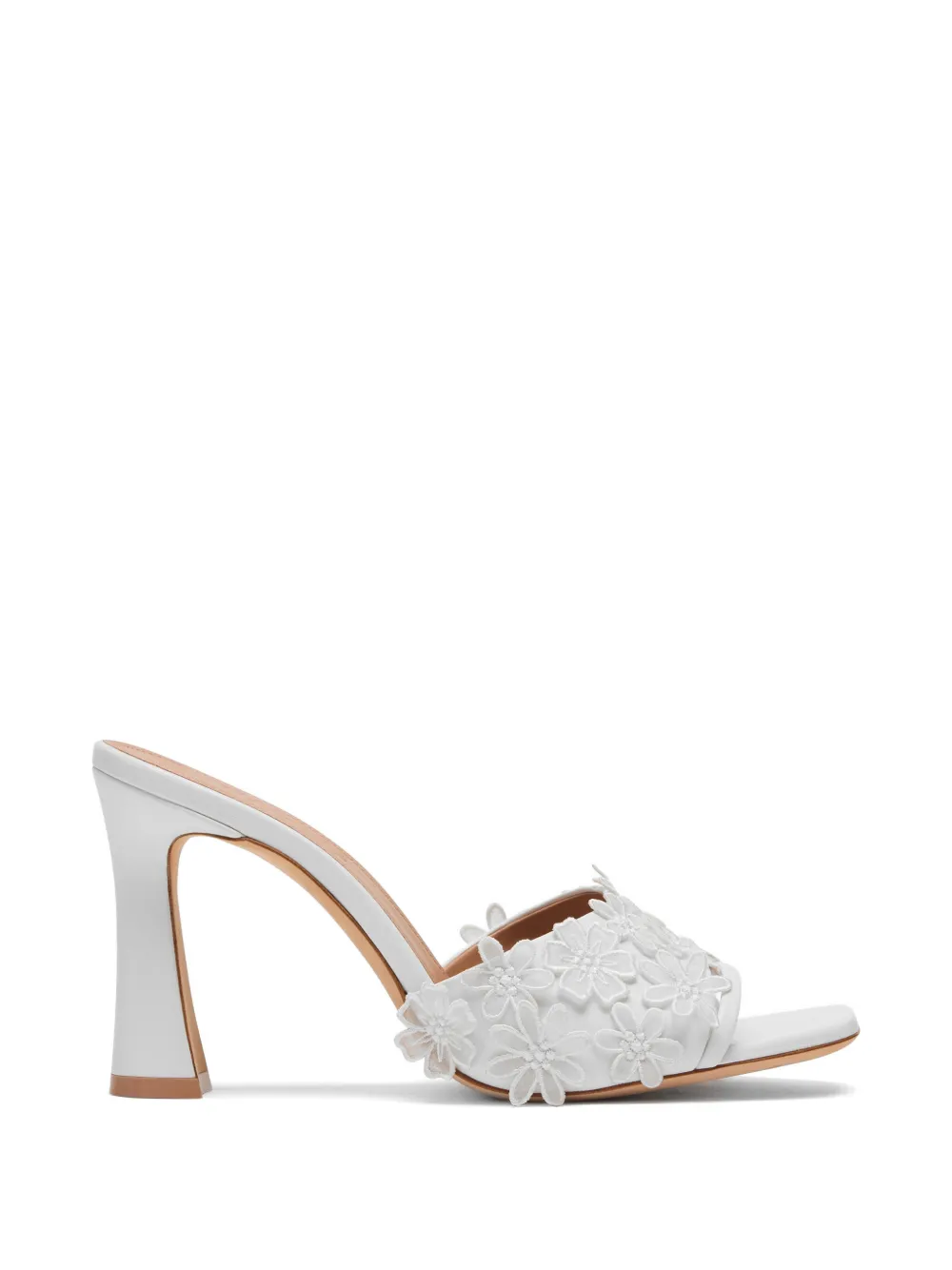 Malone Souliers Roxanne leren sandalen met bloemen Wit